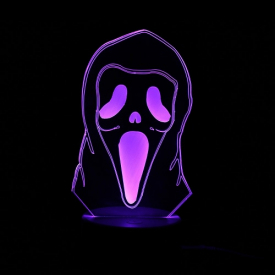 3D Optical Illusion Colorful LED Table Lamp USB Powered Touch Button Halloween Night Light Home Decoration–Pumpkin