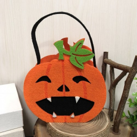 Halloween Non-Woven Candy Bag Trick or Treat Kids’ Candy Bucket with Handle