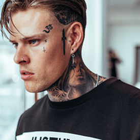 Hype Black Stripe Mens Crew Neck | Size XX-Small