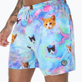 Hype Fairy Cats Mens Swim Multi Shorts | Size Small