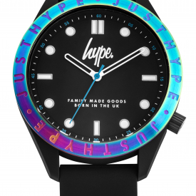 Hype Black With Iridescent Bezel Kids Watch