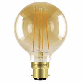 Integral G80 LED Vintage Globe Bulbs B22 5W (40W) 1800K (Ultra-Warm) Dimmable Lamp