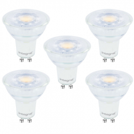 Integral GU10 LED Glass Bulb PAR16 5.6W (56W) 6500K (Cool Daylight) Dimmable Lamp – 5 Pack