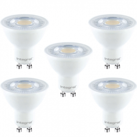 Integral GU10 LED Classic Bulb PAR16 4.7W (56W) 4000K (Cool White) Non-Dimmable Lamp – 5 Pack