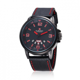 NAVIFORCE Practical 3ATM Water Resistance Quartz Wristwatch PU Leather Strap High Quality Watch with Function of Date Week