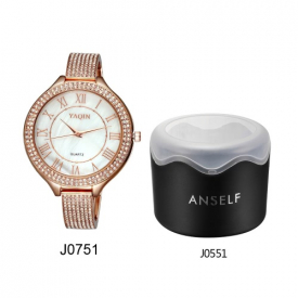 YAQIN Delicate Shining Rhinestone Bracelet Style Watch Simple Roman Luxury Elegant