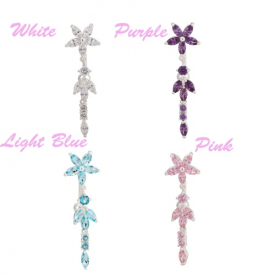 Hot Fashion Sexy Copper Flower Zircon Crystal Rhinestone Navel Belly Button Rings Nail Piercing Body Jewelry for Women Gift