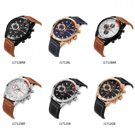 CURREN 2016 Brand Luxury Quartz Mens Watches PU Leather 30M Water-resistant Casual Sports Style Man Wristwatch Business Watch for Man W/ 3 Sub-dials