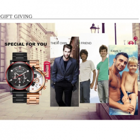 OCHSTIN Fashion Stainless Steel Men Watch Water-Proof Chronograph Casual Wristwatch Sports Style Man Casual Watch + Box