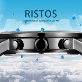 RISTOS 2017 Luminous Sports Military Style Men Watch Quartz Water-Proof Man Casual Wristwatch PU Leather Strap Masculino Relogio + Box