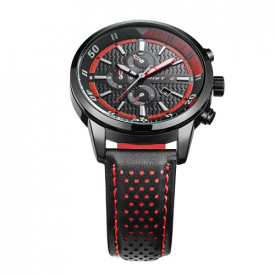 RISTOS 2017 Luminous Sports Military Style Men Watch Quartz Water-Proof Man Casual Wristwatch PU Leather Strap Masculino Relogio + Box