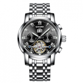 KINYUED Business Watch Automatic Mechanical 3ATM Water-resistant Watch Luminous Men Wristwatches Male Calendar