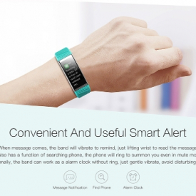 BT4.0 Water-Proof Smart Wrist Band 0.96″ colorful Touch Screen Smart Bracelet Fitness Tracker Heart Rate Pedometer Sleep Monitor Alarm Compatible IOS & Android