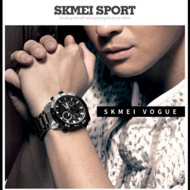 SKMEI Fashion Sport Men Watches Quartz Electronic Male Watch 3ATM Water-resistant Calendar Stopwatch Alarm Clock
