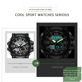 Men’s Stylish Sports Multi-function Electronic Waterproof Watch Dual Display Wristwatches