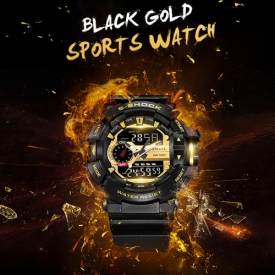 Men’s Stylish Sports Multi-function Electronic Waterproof Watch Dual Display Wristwatches