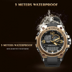 Men’s Stylish Sports Multi-function Electronic Waterproof Watch Dual Display Wristwatches