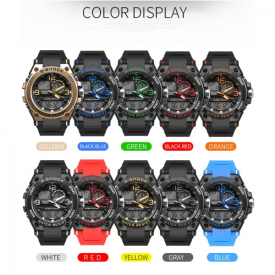 Men’s Stylish Sports Multi-function Electronic Waterproof Watch Dual Display Wristwatches