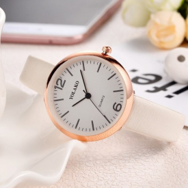 Quartz Watch Women PU Leather Strap Wrist Watch Casual Female Clock