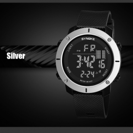 SYNOKE Male Sport Watch Electronic LED Digital Wrist Watches Stopwatch Alarm Luminous Water Resistant For Men Clock