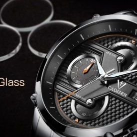 Cadisen Watch Men Sport Chronograph Clock Quartz Wristwatch Business Waterproof Watch Men