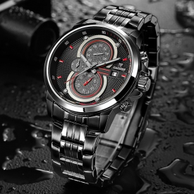 Cadisen Watch Men Sport Chronograph Clock Quartz Wristwatch Business Waterproof Watch Men