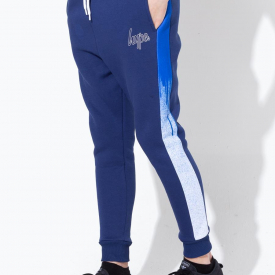 Hype Blue Drip Panelled Kids Joggers | Size 14Y