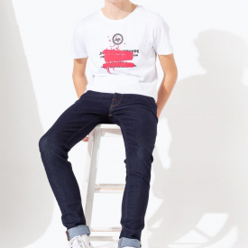 Hype Pink Spray Graffiti Kids White T-Shirt | Size 13