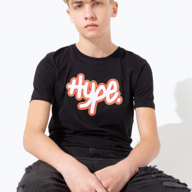 Hype Black Graffiti Logo Kids T-Shirt | Size 11/12Y
