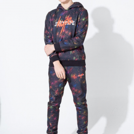 Hype Multi Spray Double Logo Print Kids Hoodie & Jogger Set | Size 3/4Y