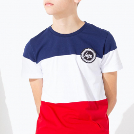 Hype Gb Sport Tri Colour Block Kids Multi T-Shirt | Size 14Y