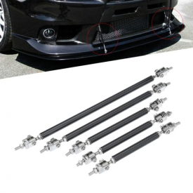 2 X Adjustable Front Bumper Lip Splitter Strut Tie Bar Support Rod 75-200mm Carbon