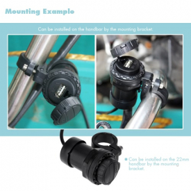 KKmoon Motorcycle USB Charger Power Adapter Waterproof 1A with Mounting Bracket