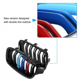 One Pair Front Gloss Black M-color Grille Grilles for BMW F30 F35 2012-2015