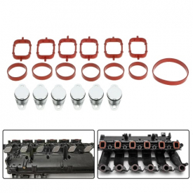 6 PCS 22mm Diesel Swirl Flap Blanks Replacement Bungs with Intake Manifold Gaskets for BMW 320d 330d 520d 525d 530d 730d