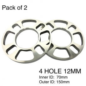 Tirol 2Pcs Universal Aluminum 4 Hole Disc Brake Spacer Kit 12mm Thick Wheel Spacer