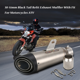 38-51mm Black Tail Refit Exhaust Muffler With Fit For Motorcycles ATV