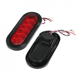 2X Truck Trailer Oval Sealed LED Turn Signal Stop Tail Light Red