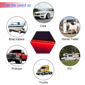 Submersible 12V  17″ Red 23 LED Light Bar Stop Turn Tail Brake Light for Ute Truck Trailer Caravan