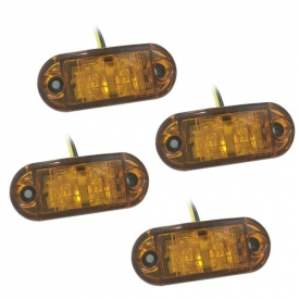 4pcs Oval Trailer Truck Sidelights Clearance Side Marker Light