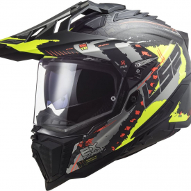 LS2 MX701 Explorer C Extend Carbon Motocross Helmet, black-yellow, Size XL, black-yellow, Size XL