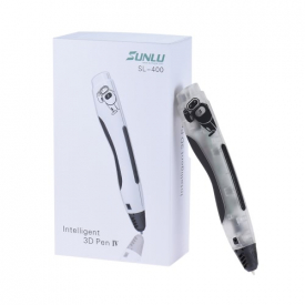 SUNLU SL-400 Intelligent 3D Printing Pen Printer Drawing USB Charging Including 1.75mm PLA Filament 2 Bags 3m/9.8ft Each for DIY Model Making Doodle Art Craft Children Kid Christmas Gift (Random Filament Color)