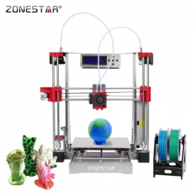 ZONESTAR P802QR2 Prusa i3 Metal FDM 3D Printer DIY Kit Dual Extruder Dual Color Printing Support Auto Leveling Resume Upgrade Large Printing Size 220 * 220 * 240mm High Accuracy w/ Heatbed + 0.5kg 1.75mm White PLA Filament