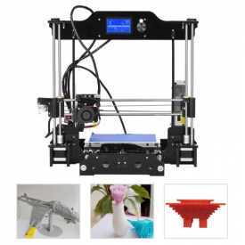 High Precision Desktop 3D Printer Kits DIY Self Assembly LCD12864 Screen Acrylic Frame Reprap Prusa i3 with TF Card Printing Size 220*220*200mm Support ABS/PLA/TPU/Wood Filament