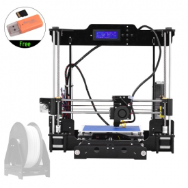 High Precision Desktop 3D Printer Kits DIY Self Assembly Acrylic Frame Reprap Prusa i3 with TF Card Max. Printing Size 220*220*240mm Support ABS/PLA/TPU/Wood Filament