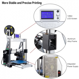 Self-assembly 3D Printer Aluminum Alloy Frame 210 * 210 * 225mm Print Size Supports 1.75mm ABS/ PLA/ Wood/ Nylon/ PVA/ PP Filament