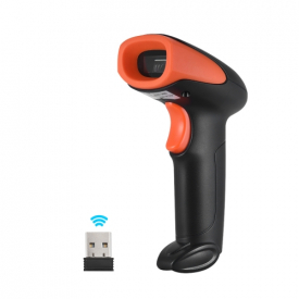 Handheld 1D Barcode Scanner Wireless & Wired Bar Code Reader with Receiver