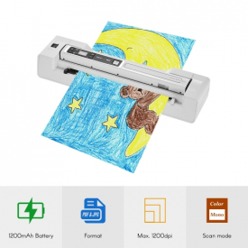 Portable A4 1200DPI Wand Scanner With Auto Feed Dock Base