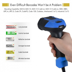 Aibecy A8 Handheld USB Barcode Scanner Bar Code Reader for Mac Windows Android Linux