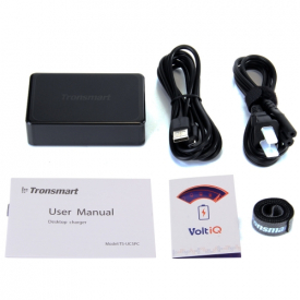 Tronsmart TS-UC5PC Intelligent Identification Smart IC 5-Port USB Desktop Charger Adapter 1 Qualcomm Certified Quick Charge 2.0 Port + 4 Smart Ports Power Supply for Apple Samsung Smartphone